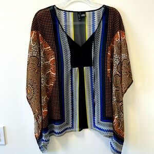 New Directions • Oversized Patchwork Flow-y Blouse • Sz L